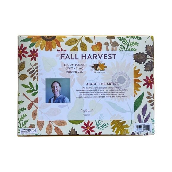 Casey Krimmel Jigsaw Puzzle 1000 Piece Fall Harvest 18" X 24 New Sealed Box - Picture 2 of 6